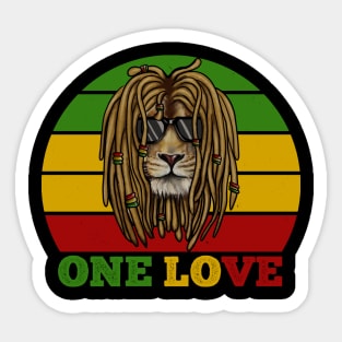 African Lion, Rasta Love, Jamaica Sticker